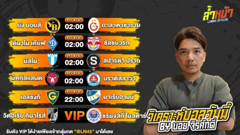 บอลวันนี้ ล้ำหน้า วิเคราะห์บอลวันนี้ ทีเด็ดบอล บอลเต็ง บอลสเต็ป วันพุธที่ 21 สิงหาคม พ.ศ.2567 
