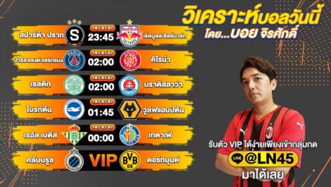 บอลวันนี้ วิเคราะห์บอลวันนี้ ทีเด็ดบอล บอลเต็ง บอลสเต็ป วันพุธที่ 18 กันยายน พ.ศ.2567 ล้ำหน้า