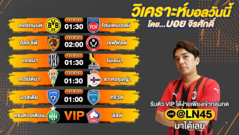 บอลวันนี้ วิเคราะห์บอลวันนี้ ทีเด็ดบอล บอลเต็ง บอลสเต็ป วันศุกร์ที่ 13 กันยายน พ.ศ.2567 ล้ำหน้า
