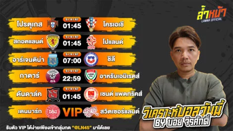 บอลวันนี้ วิเคราะห์บอลวันนี้ ทีเด็ดบอล บอลเต็ง บอลสเต็ป วันพฤหัสบดีที่ 5 กันยายน พ.ศ.2567 ล้ำหน้า 