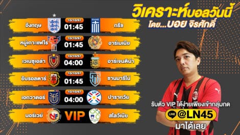 วิเคราะห์บอลวันนี้ ทีเด็ดบอลวันนี้ บอลเต็ง บอลสเต็ป วันพฤหัสบดีที่ 10 ตุลาคม พ.ศ.2567 ล้ำหน้า