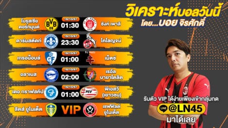 วิเคราะห์บอลวันนี้ บอลเต็ง บอลสเต็ป วันศุกร์ที่ 18 ตุลาคม พ.ศ.2567 | ล้ำหน้า