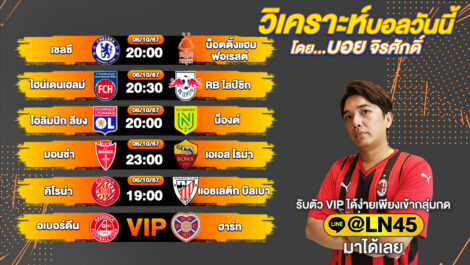 วิเคราะห์บอลวันนี้ ทีเด็ดบอลวันนี้ บอลเต็ง บอลสเต็ป วันอาทิตย์ที่ 6 ตุลาคม พ.ศ.2567 ล้ำหน้า